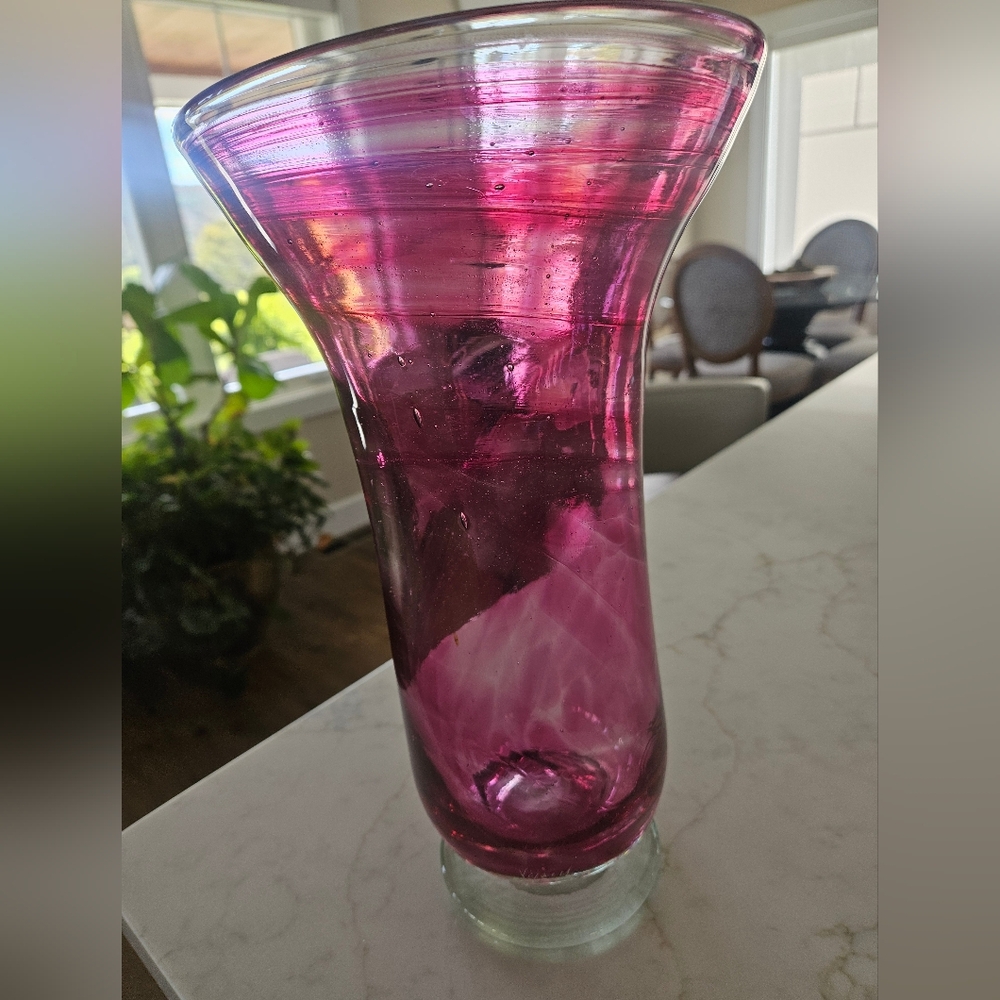 Elegant Pink Glass Vase